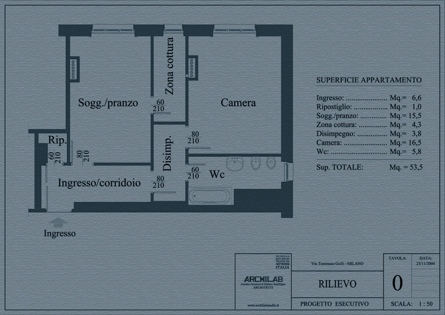 Ristrutturazione disegno Stato di fatto